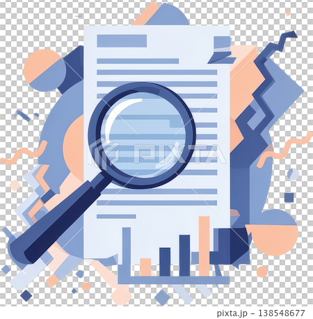 Abstract business illustration of data analysis and document verification. Abstract business illustration of data analysis and document verification. 138548677