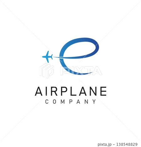 airplane with letter logo and symbol .travel logo vector illustration 138548829