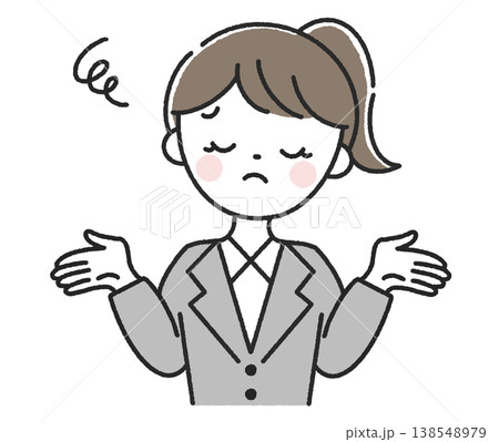 呆れる女性社員	 138548979