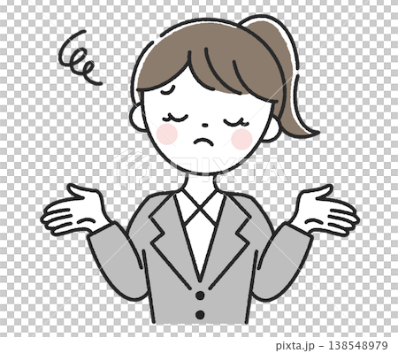 呆れる女性社員	 138548979