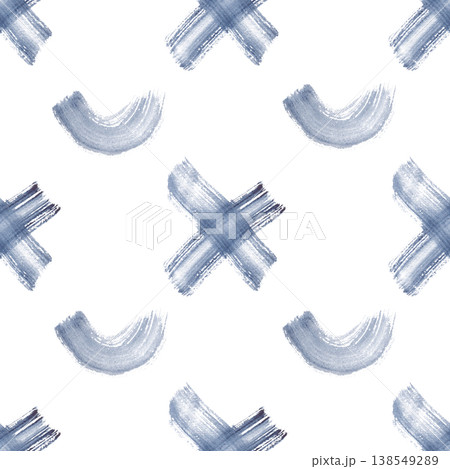 Minimalist hand-painted watercolor seamless pattern featuring abstract brush strokes in indigo blue and slate gray. Artistic geometric background with dry brush texture. Trendy scandinavian style Minimalist hand-painted watercolor seamless pattern featuring abstract brush strokes in indigo blue and slate gray. Artistic geometric background with dry brush texture. Trendy scandinavian style 138549289