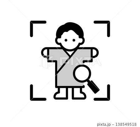 人間ドックを受ける男性の全身スキャンイラスト 人間ドックを受ける男性の全身スキャンイラスト 138549518