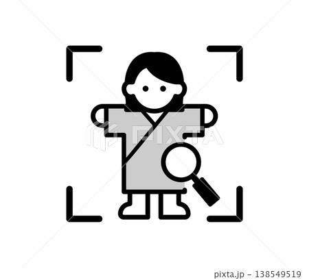 人間ドックを受ける女性の全身スキャンイラスト 138549519