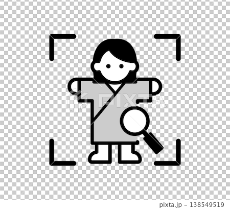 人間ドックを受ける女性の全身スキャンイラスト 138549519