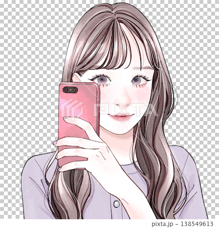 スマホで自撮りしている女性 138549613