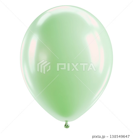 Green balloon isolated on white background, symbolizing celebration, remembrance and festive atmosphere Green balloon isolated on white background, symbolizing celebration, remembrance and festive atmosphere 138549647
