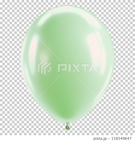 Green balloon isolated on white background, symbolizing celebration, remembrance and festive atmosphere Green balloon isolated on white background, symbolizing celebration, remembrance and festive atmosphere 138549647