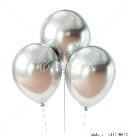 Mirror silver glossy balloons cluster shown isolated on white background, concept of celebration freshness joy Mirror silver glossy balloons cluster shown isolated on white background, concept of celebration freshness joy 138549648
