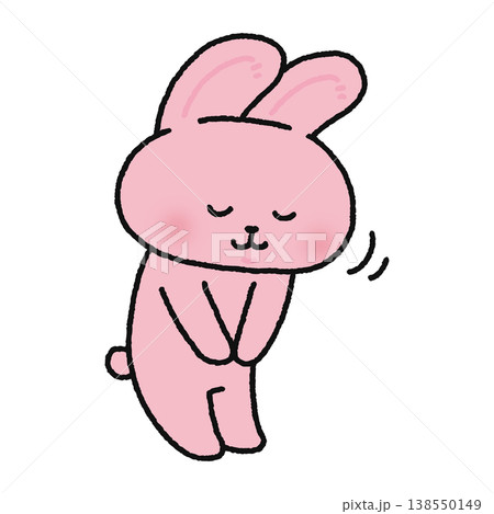 お辞儀するかわいいウサギ お辞儀するかわいいウサギ 138550149