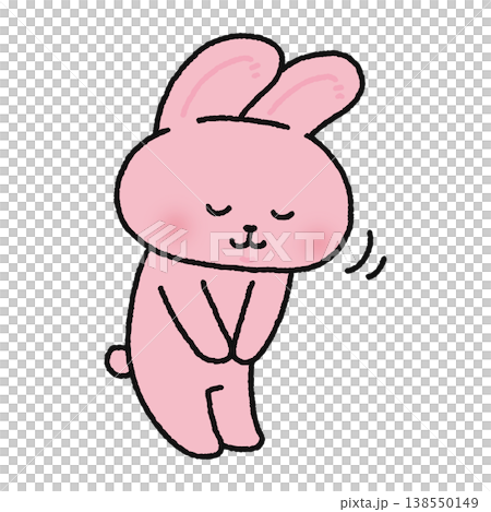 A cute bowing rabbit 138550149