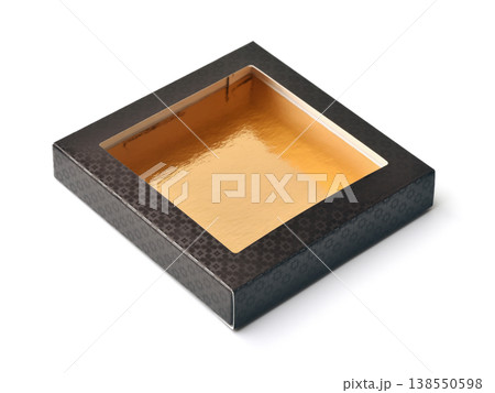 Black paper gift box with window 138550598