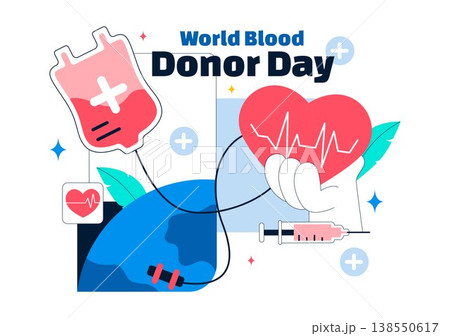 World Blood Donor Day Vector Illustration on June 14 Featuring Human Donating To Help Recipients and Save Lives In Flat Style Background 138550617