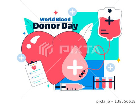 World Blood Donor Day Vector Illustration on June 14 Featuring Human Donating To Help Recipients and Save Lives In Flat Style Background 138550619