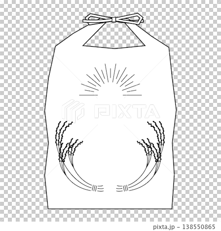 一個飾有稻稈的米袋圖示。 138550865