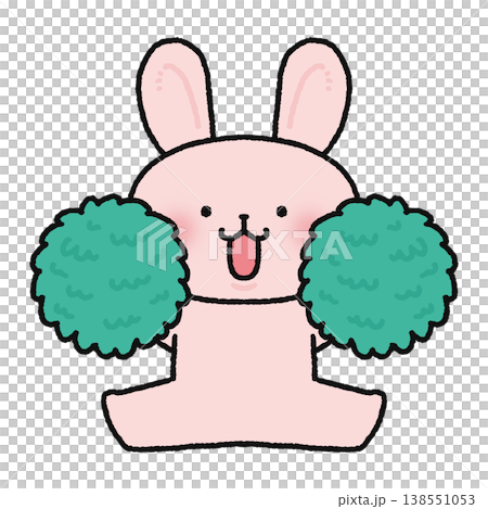 A cute rabbit cheering you on A cute rabbit cheering you on 138551053