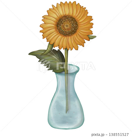 Sunflower hand drawn watercolor spring floral set. Hand drawn yellow flower, leaf, Cute nature decorate element design. Sunflower hand drawn watercolor spring floral set. Hand drawn yellow flower, leaf, Cute nature decorate element design. 138551527