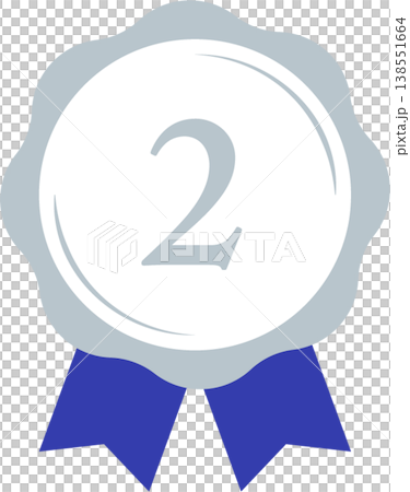 Ranking No. 2 Medal and ribbon rank icon set No.2 Blue Ranking No. 2 Medal and ribbon rank icon set No.2 Blue 138551664