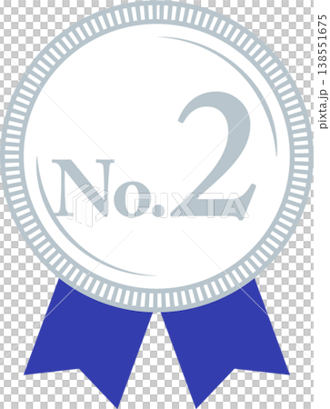 Ranking No. 2 Medal and ribbon rank icon set No.2 Blue Ranking No. 2 Medal and ribbon rank icon set No.2 Blue 138551675