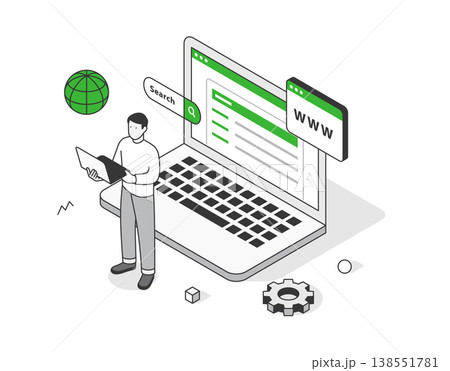 インターネット,アイソメ 138551781