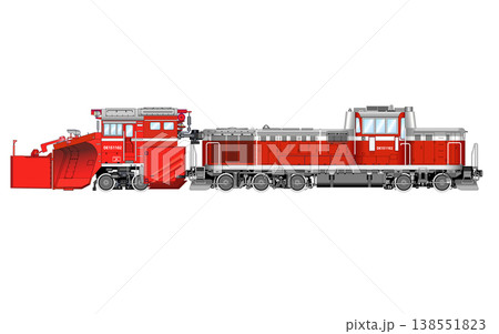 ディーゼル機関車DE15と除雪車のイラスト ディーゼル機関車DE15と除雪車のイラスト 138551823