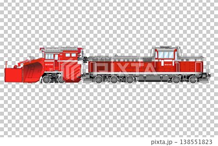ディーゼル機関車DE15と除雪車のイラスト ディーゼル機関車DE15と除雪車のイラスト 138551823