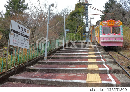 生駒ケーブル秘境駅 梅屋敷駅とケーブルカー（奈良県生駒市） 138551860