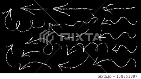 Hand drawn crayon arrow, thick grunge direction symbol Hand drawn crayon arrow, thick grunge direction symbol 138551897