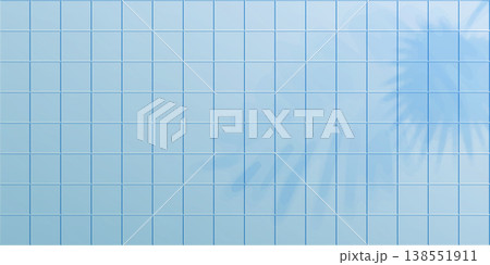 Blue bathroom tile wall background. ceramic kitchen floor, square mosaic 3d pattern Blue bathroom tile wall background. ceramic kitchen floor, square mosaic 3d pattern 138551911