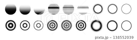 Halftone circle dot pattern, round stipple y2k gradient Halftone circle dot pattern, round stipple y2k gradient 138552039
