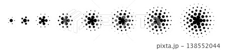 Halftone circle dot pattern, round stipple y2k gradient 138552044