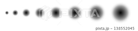 Halftone circle dot pattern, round stipple y2k gradient Halftone circle dot pattern, round stipple y2k gradient 138552045