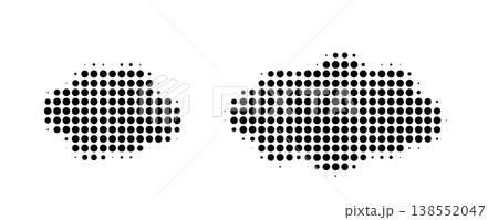 Dot halftone clouds pattern, gradient smoke 138552047