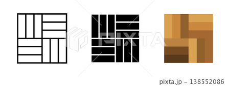 Wood parquet icon, floor tile background 138552086