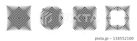 Hatched squares and circles pattern set Hatched squares and circles pattern set 138552100
