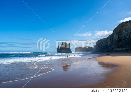 Clifton Beach and Twelve Apostles along the Great Ocean Road, Australia 138552132