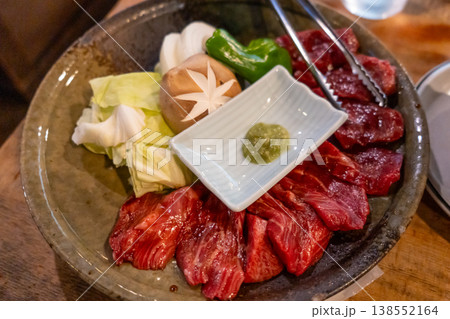 Raw Hida Wagyu Beef Platter Served in Takayama, Japan 138552164