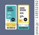Realistic Detailed 3d Grand Opening Event Entry Tickets Colored Template Mockup Set. Vector 138552362