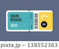 Realistic Detailed 3d Grand Opening Event Entry Tickets Colored Template Mockup Modern Design. Vector 138552363
