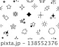 Various Stars and Sparkle Sign Seamless Pattern Background. Vector 138552376