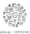 Sun Protection Round Design Template Thin Line Icon Concept. Vector 138552382