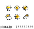 Different Types Sun Signs Color Thin Line Icon Set. Vector 138552386