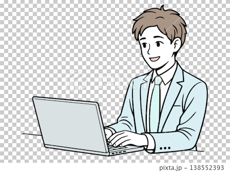 Young man working on a laptop Young man working on a laptop 138552393