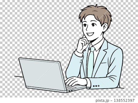 年輕的商人使用筆記本 138552397