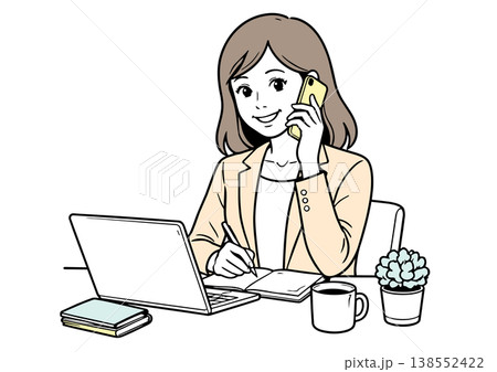 オフィスでスマホを使う女性 オフィスでスマホを使う女性 138552422