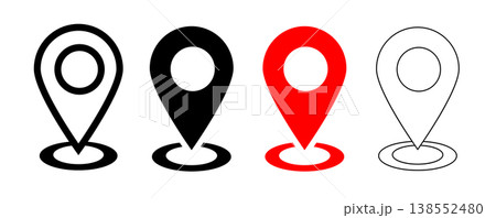 Pin map icon, point marker Pin map icon, point marker 138552480