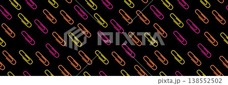 Note paper clips seamless pattern 138552502