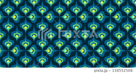 Peacock feather seamless pattern, abstract geometric Indian motif 138552508