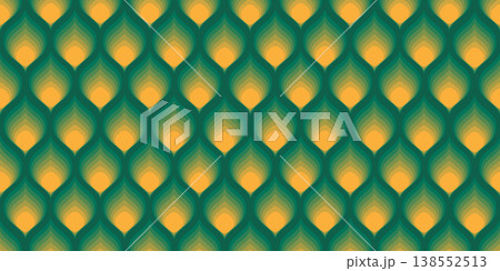 Peacock feather seamless pattern, abstract geometric Indian motif 138552513
