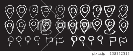 Pin map icon, point marker 138552515