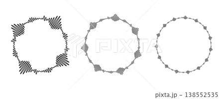 Sound wave circular line pattern. Round music vector, abstract radial icon Sound wave circular line pattern. Round music vector, abstract radial icon 138552535